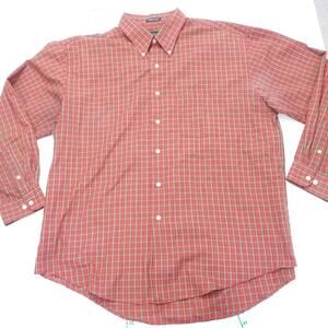 Van Heusen Dress Shirt Mens 17 Multicolor Plaid Long Sleeve Collared Button-Down